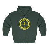 Hooded Zip Up - Bolt Back Badge - Yellow!